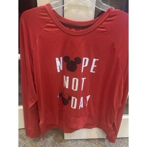 Disney Mickey Mouse Long Sleeve Sleepwear Top  "Nope Not today" Size Medium